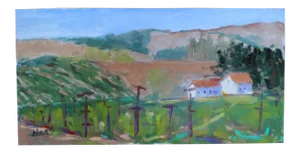 Sonoma Vines, Contemporary Plein Air Oil Painting