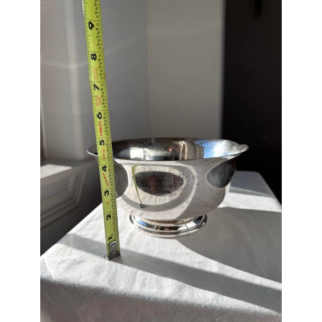 Silver Mid 20th Century Bond Club of Virginia 8th Framish Golf Winner Trophy by Fisher Sterling – Paul Revere Reproduction For Sale - Image 8 of 9
