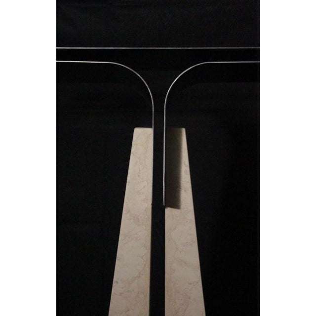 Prisma Console Table in Trani Marble & Curved Iron by D´ARK Atelier For Sale - Image 9 of 11