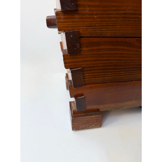 Mid-Century Modern Pair of Handle Stools Wood, Italy, 1970s For Sale - Image 6 of 14