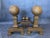 Brown Antique Cannonball Cast Iron Fireplace Andirons - a Pair For Sale - Image 8 of 8