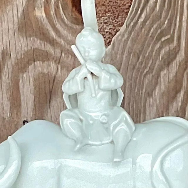 Vintage Asian Blanc De Chine Table Lamp For Sale - Image 4 of 8