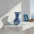 Chinoiserie Handmade Ceramic ”Kandil” Vase (20cm) – Blue and White Fan Carnations – Wide Flared Neck For Sale - Image 3 of 7