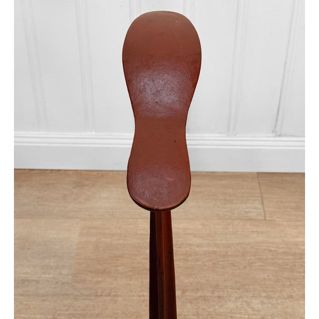 Late 19th Century Antique 25" Traditional Cobblers Red Cast Iron Shoe Anvil Stand For Sale - Image 5 of 8