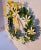 French Country Petite Choses Vintage Tole Wreath With Daisies, Yellow Bow & Butterfly For Sale - Image 3 of 5