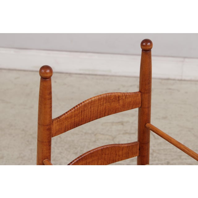 Wood Antique Tiger Maple Childs Woven Seat High Chair For Sale - Image 7 of 17