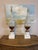 35” to top of bulb. I like a tall cylinder shade in these. They originally had bizarre gigantic 25” inch shades. (the...