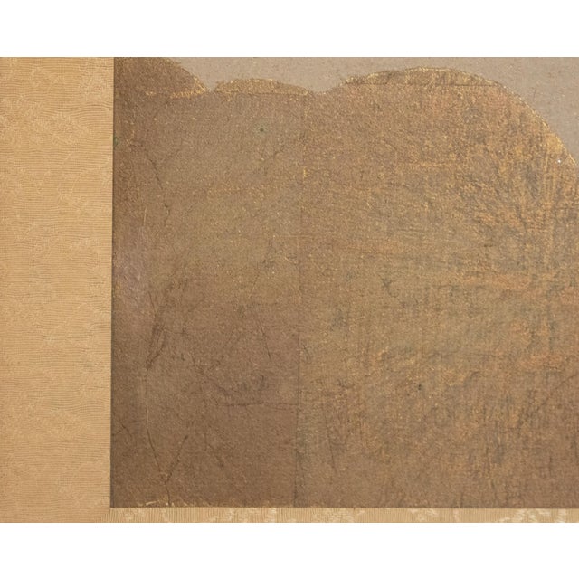 "Sparrows and Persimmon", Showa Era Japanese Yamato-E Style Byobu Screen For Sale - Image 13 of 18