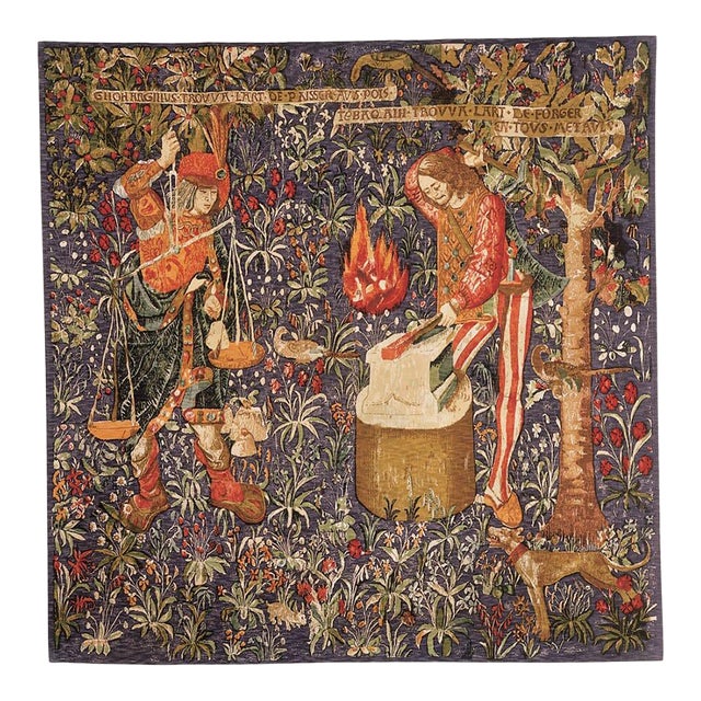 The Medieval Forger Silkscreen Tapestry - 180 X 178 Cm (5'11" X 5'10") - Requires Rod Size 5 For Sale