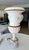 Single Italian Tall Alabaster and Brass Urn Handles Table Lamp For Sale - Image 11 of 18
