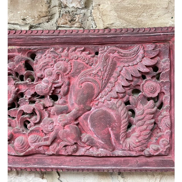 Antique Indonesian Carved Teak Panel For Sale - Image 4 of 13