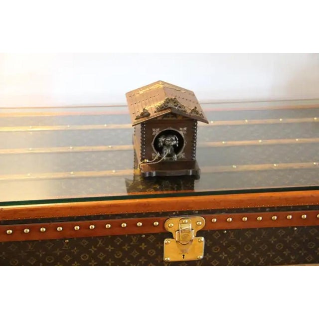 French Cigar Box with Bronze Dog in Dog House, 1890s For Sale - Image 14 of 16