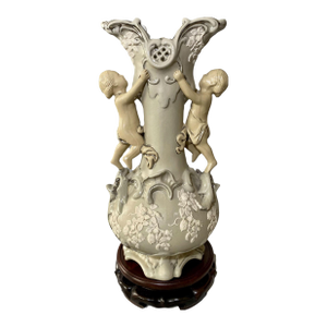 Antique Salt Glaze Cupid Vase - Villeroy and Boch