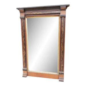 1890s American Classical Parcel Ebonized Mahogany Wall Mirror