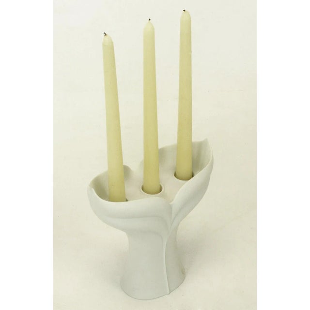 White Uta Feyl White Matte Porcelain Candelabrum for Rosenthal Studio Linie - a Pair For Sale - Image 8 of 9