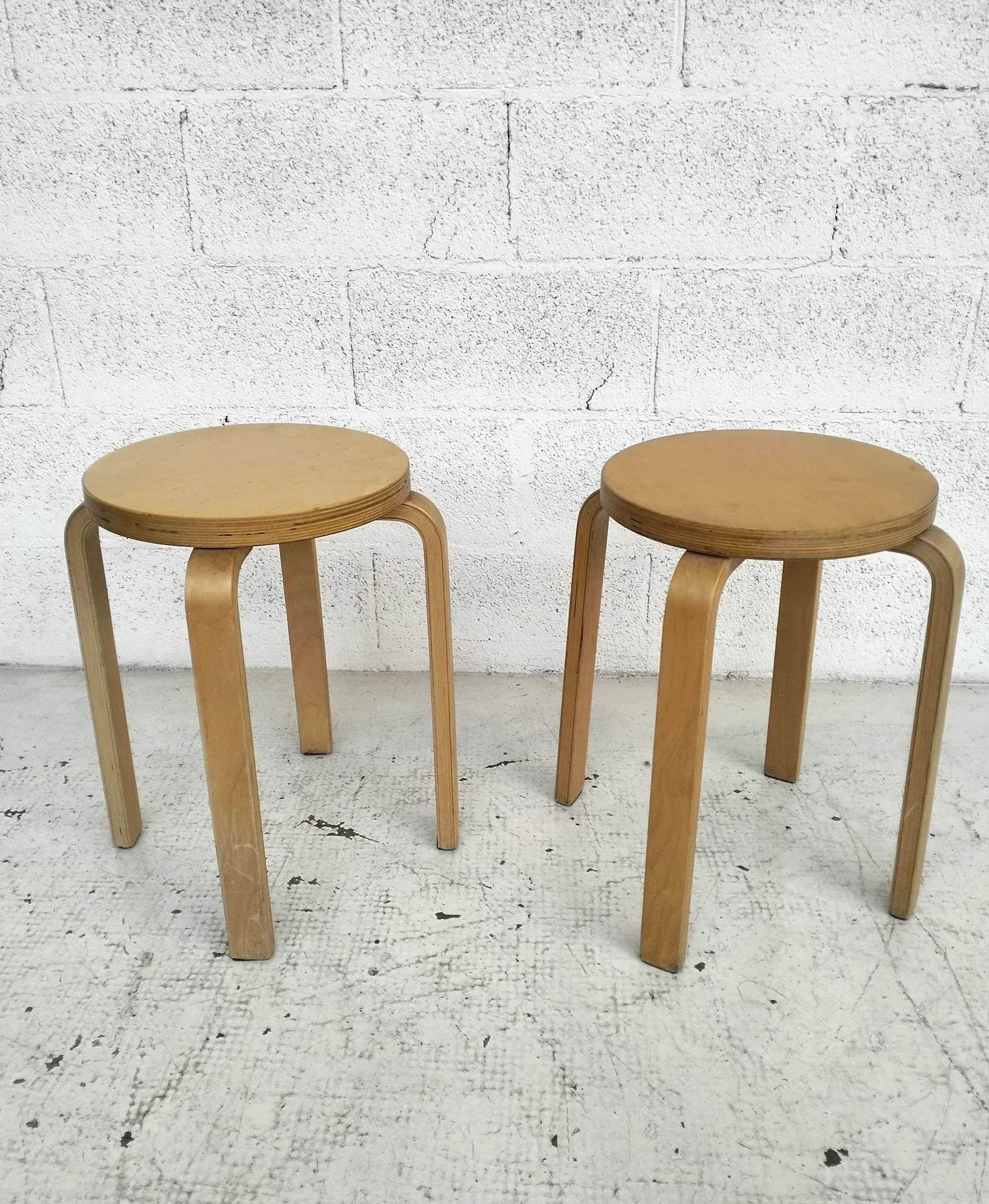 E60 Wooden Stools by Alvar Aalto for Artek, 1960s, Set of 2 | Chairish