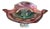 Murano Glass Footed Bowl Emerald Green, Pink & Clear, Italy, Late 20th Century For Sale