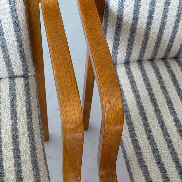 Wood 1980s Finnish Bentwood Striped Armchairs by Stendig For Sale - Image 7 of 12