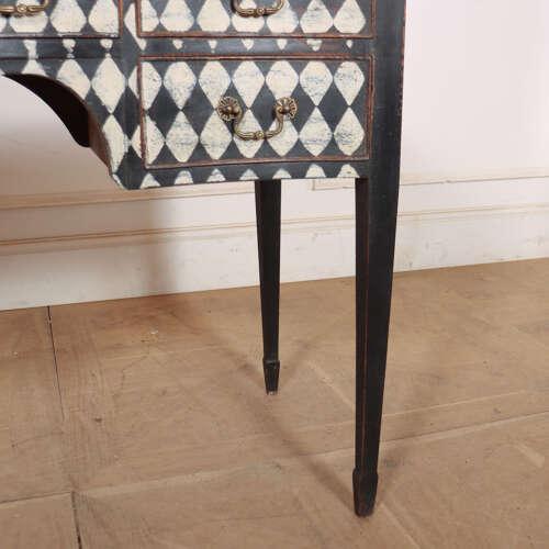 English Serpentine Kneehole Desk, 1890s For Sale - Image 9 of 13