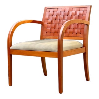1980s Vintage Woven Back Geiger Club Chair/Armchair For Sale