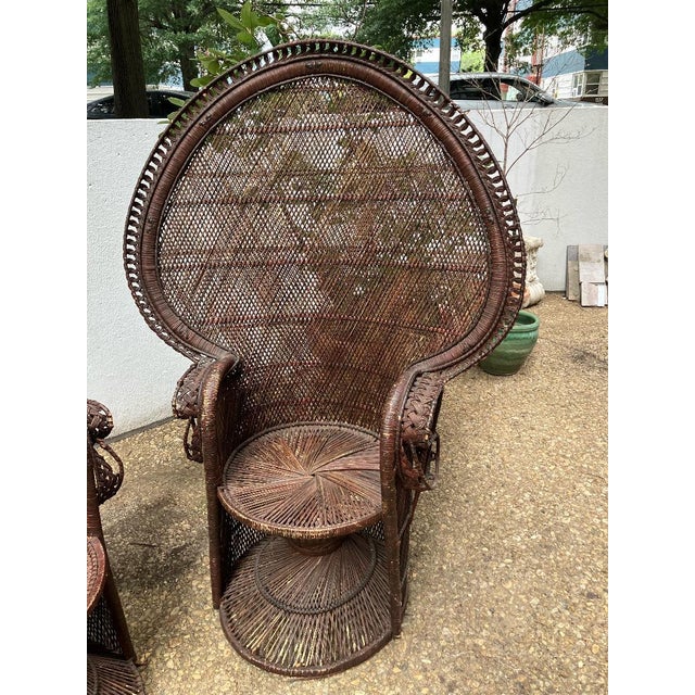 Our parents purchased peacock chairs when we moved to Japan and stained them a dark brown color. I have always loved these...