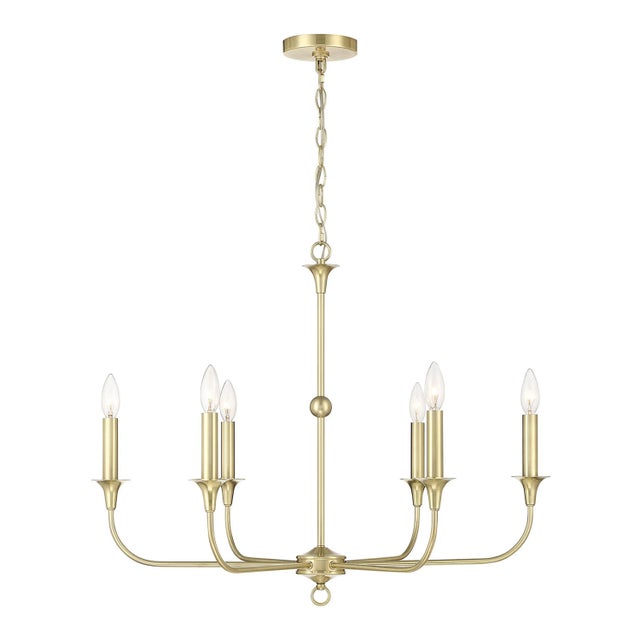 Traditional Charlotte 6-Arm Candle-Style Chandelier For Sale - Image 3 of 7