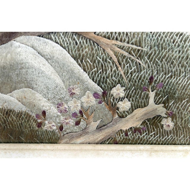 Indochinese Silk Embroidery Tapestry, Vietnam, 1940s For Sale - Image 10 of 13