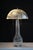 Unusual Foscarini style dome lamp. Crackle glass base, with reeded glass shade. Combination of two textures creates a...