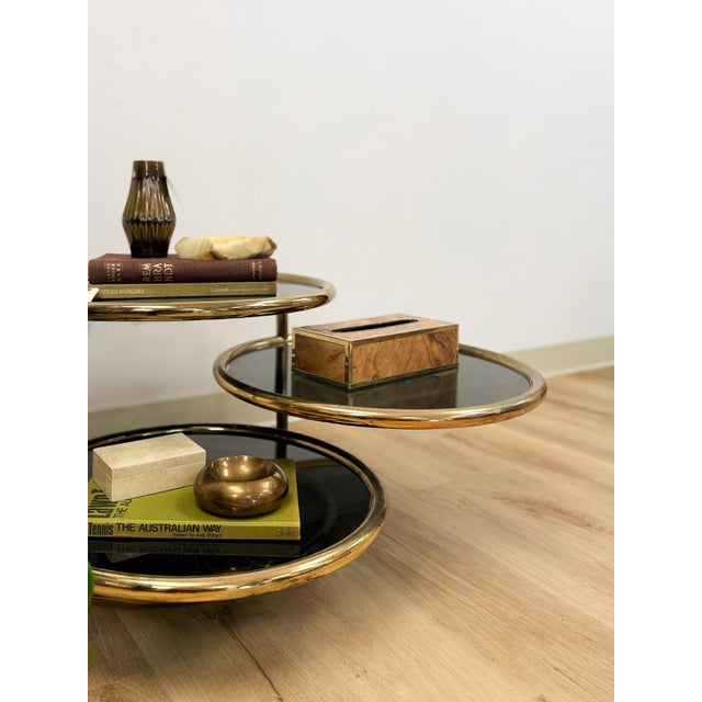 Milo Baughman Style Tubular Chrome Swivel Coffee Table Smokey Glass MCM For Sale - Image 9 of 13