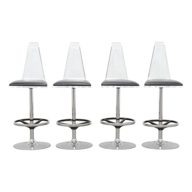 H Studio Trigo Acrylic Swivel Bar Stools For Sale