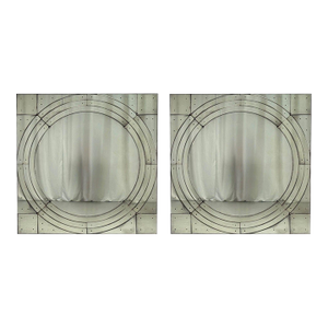 Art Deco Style, Antique Glass, Painted Wood, Square Venetian Wall Mirrors