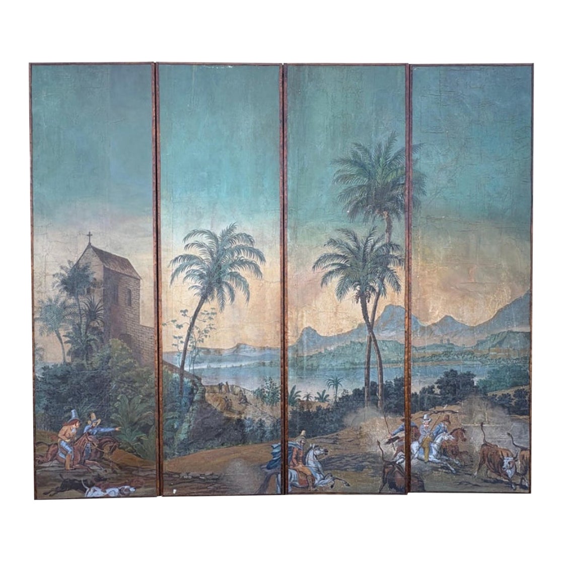 19th Century French Zuber Wallpaper Panels | Chairish
