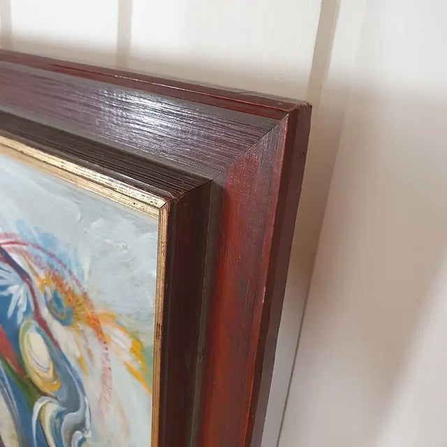 1970 Large Mid-Century Swedish Cosmic Esoteric Double-Sided Oil Painting "Nya Jorden" by Hildegard Persson For Sale - Image 9 of 18