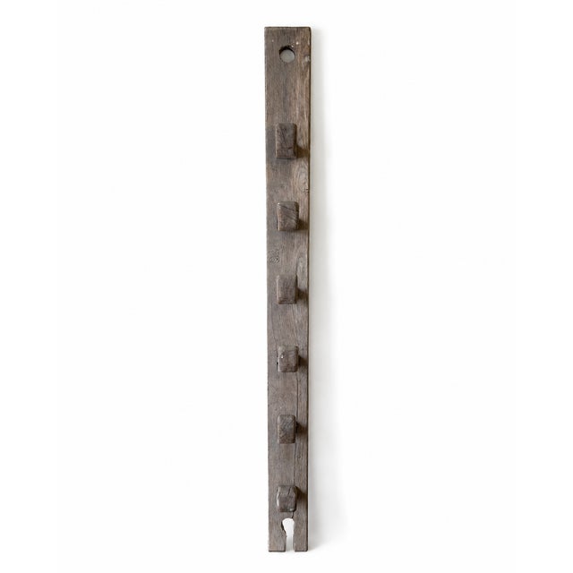 Rustic 19th Century English Oak Stable Harness Rack with Hooks For Sale - Image 3 of 10