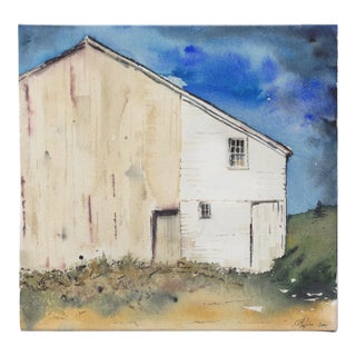 "Summer Light on a Dairy Barn" Canvas Ready to Hang, Original Giclee Rustic Landscape For Sale