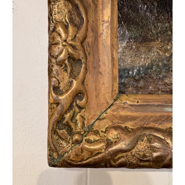 Textile English Farmscape Oil on Canvas For Sale - Image 7 of 9