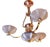 French Opalescent 3-Arm Chandelier in Brass and Glass from Petitot, 1930s For Sale