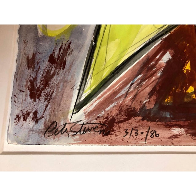 1980s Peter StevensLarge 80s Vibrant Dynamic Drawing/Painting Memphis Milano Era, 1986 For Sale - Image 5 of 7