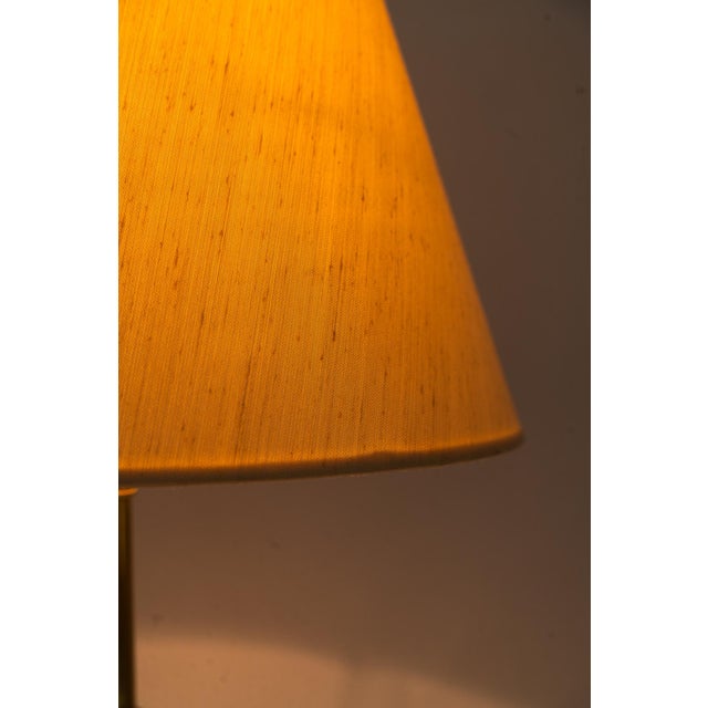 Large Art Deco Glass and Brass Table Lamp with Fabric Shade, Vienna, 1920s For Sale - Image 10 of 15