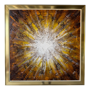 Mid-Century Modern Heavy Impasto Abstract Acrylic Painting on Canvas by Frank Walcutt