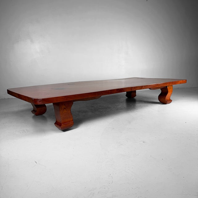 Large Japanese Zataku Low Table in Keyaki Wood, 1960s For Sale - Image 18 of 18