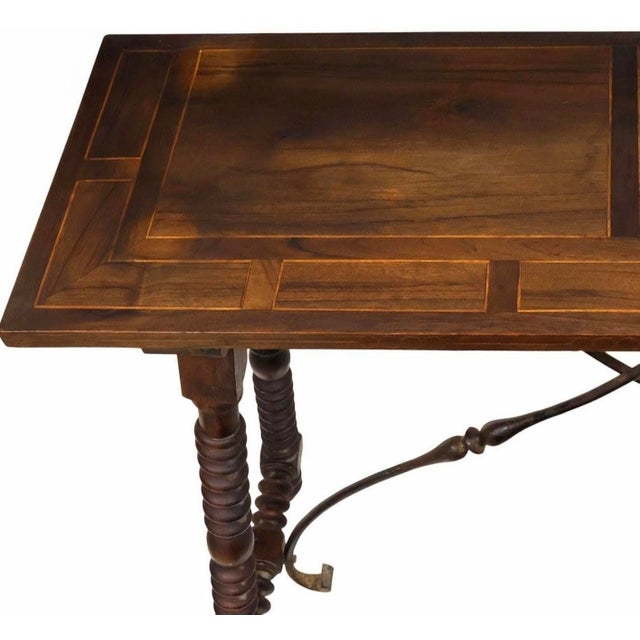 Antique European Baroque Period Spanish Italian Bargueño Table Cabinet on Stand For Sale - Image 11 of 18