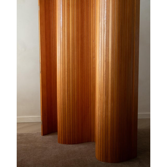 French Art Deco Pine Tambour Room Divider by Jomain Baumann for Baumann, 1930s For Sale - Image 14 of 18