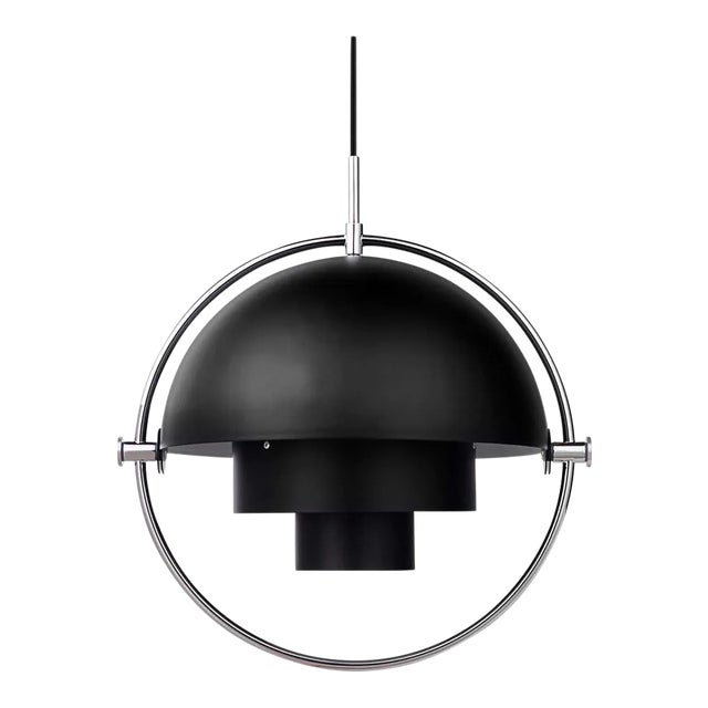 Louis Weisdorf 'Multi-Lite' Pendant Lamp in Black and Chrome For Sale