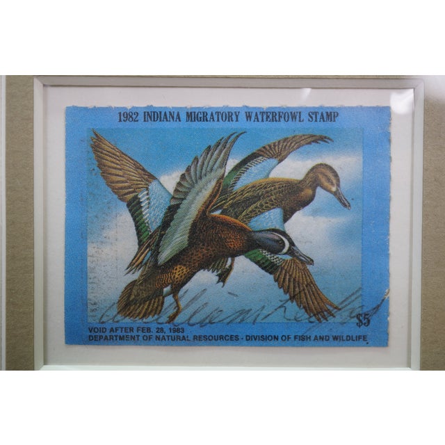 1980s Ducks Unlimited Indiana Migratory Wildlife Waterfowl Ducks Signed Stamps 18" For Sale - Image 12 of 12