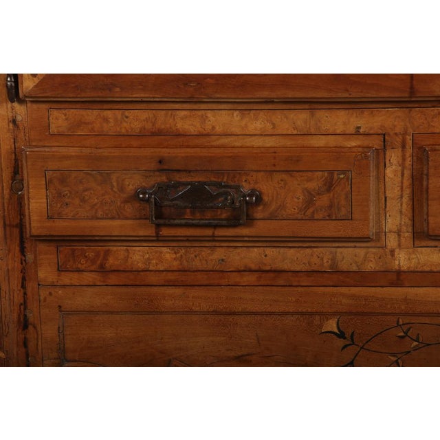 Ancient French Baroque Cabinet Around 1760 Cherry Tree Large Iron Fittings, Church Tree, Carvings, Inserting and Band Performances For Sale - Image 13 of 18