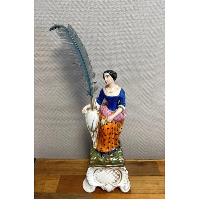 Large Polychrome Porcelain Pen Holder, 1800s For Sale - Image 3 of 6