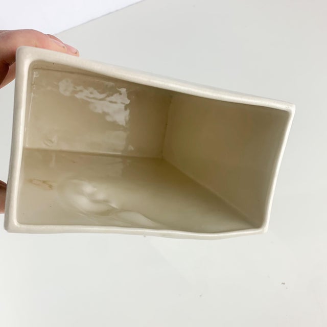 Lovely vintage one of a kind pottery vase, featuring 3d face profile. Beautiful details. Signed on bottom - Yanny 1988....