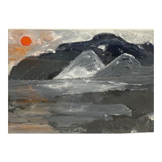 Acrylic on Paper Framed l'Hivers Gris II by Yjr For Sale