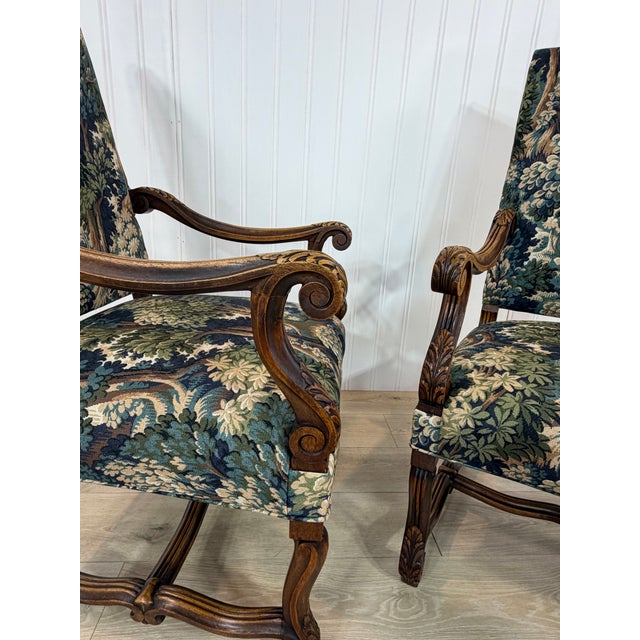 Newly Upholstered French Arm Chairs For Sale - Image 12 of 12